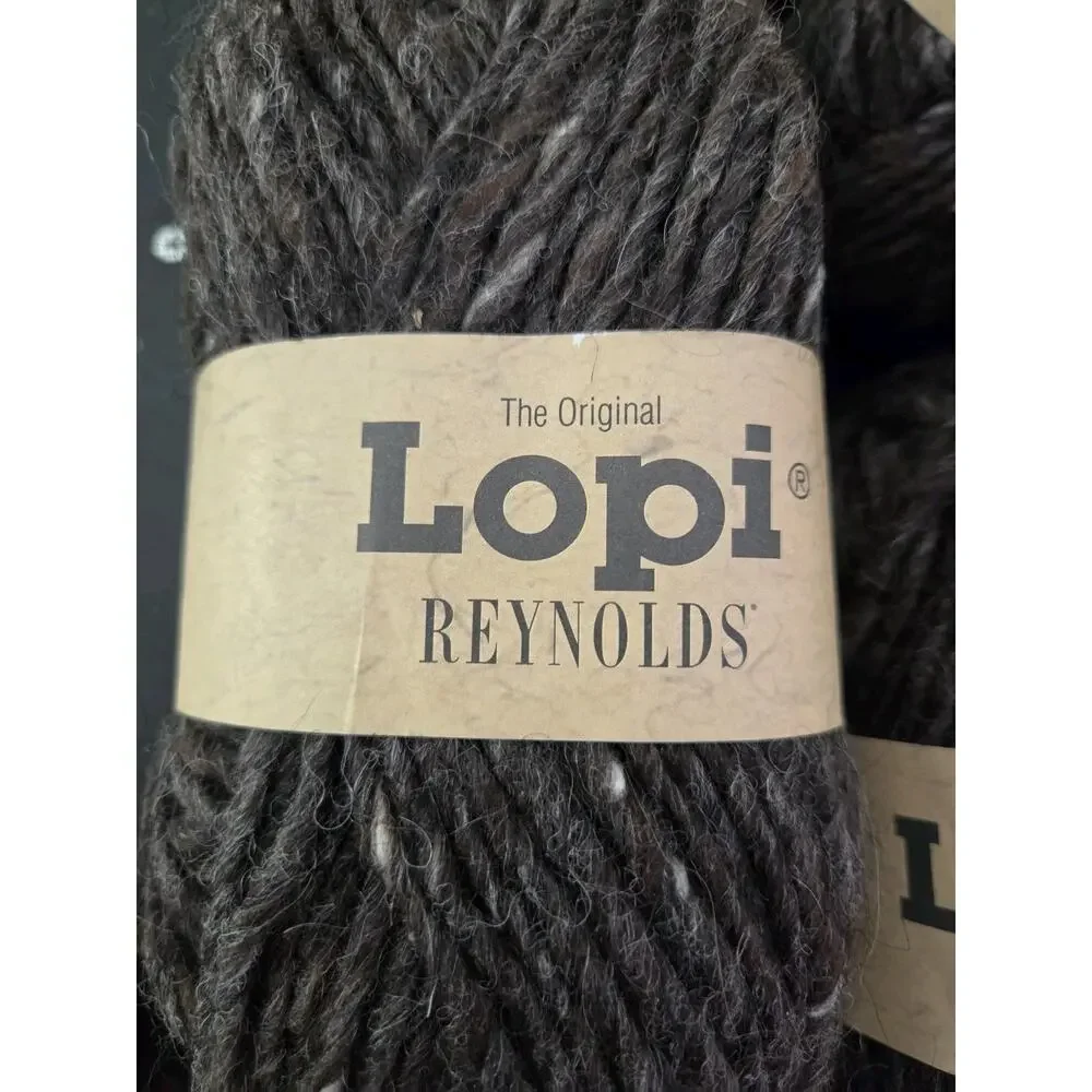 Lot 5 Lopi Icelandic Wool Yarn Charcoal Gray Tweed Bulky Reynolds